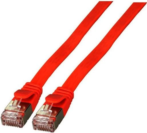 EFB Elektronik PVC Flach-Patchkabel, Cat6a, U/FTP, RJ-45/RJ-45, 1.5m, rot