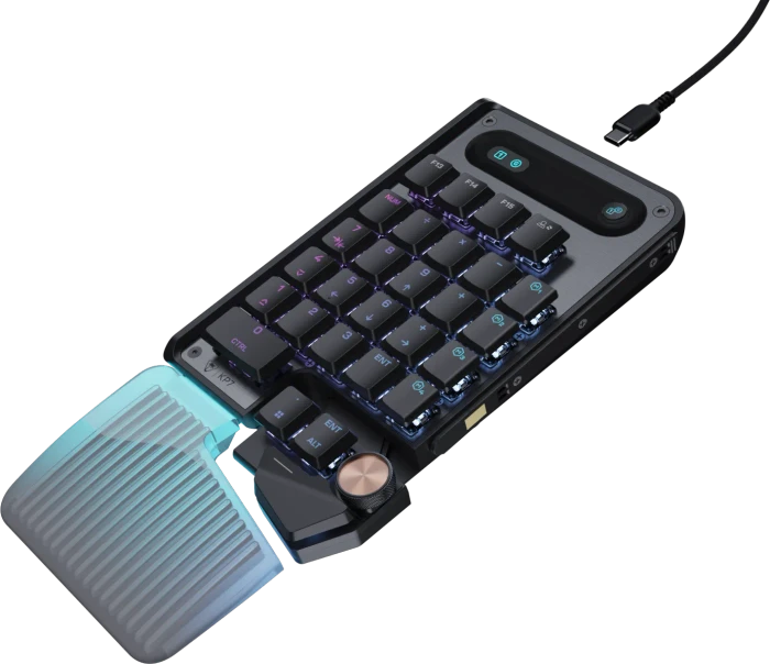Turtle Beach Command Series KP7 Gaming Keypad, schwarz, Low-Profile TITAN Hall-Effect, USB-A