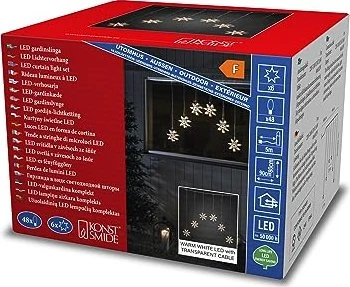 Konstsmide Lichtervorhang 6 Sterne LED 48x warmweiß