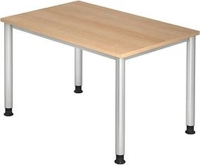 Hammerbacher Ergonomic Plus H-Serie VHS12/3/S Schreibtisch 120x80cm Ahorn/silber