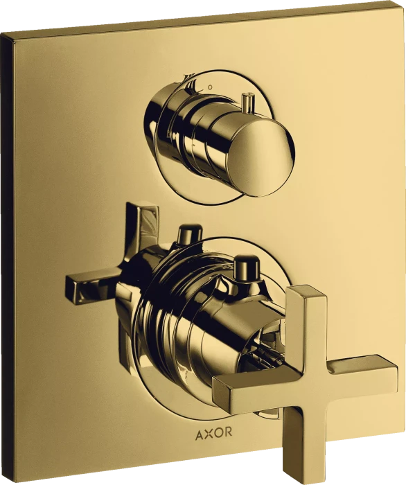 Hansgrohe Axor Citterio Thermostat mit Ab- und Umstellventil b polished gold optic