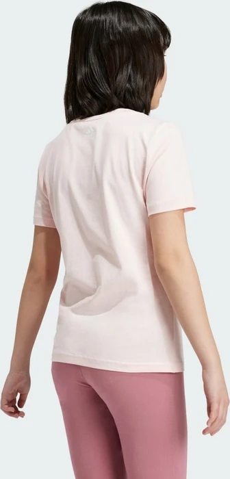 adidas Essentials Linear Logo Cotton Slim Fit T-Shirt kurzarm sandy pink/white (Junior)