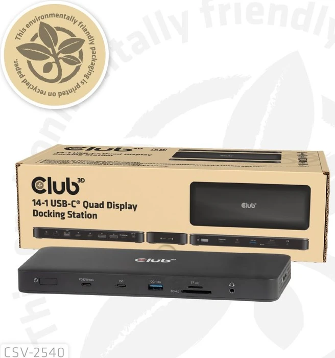 Club 3D 14-in-1 Quad-Display-Dockingstation, USB-C 3.1 [Buchse]