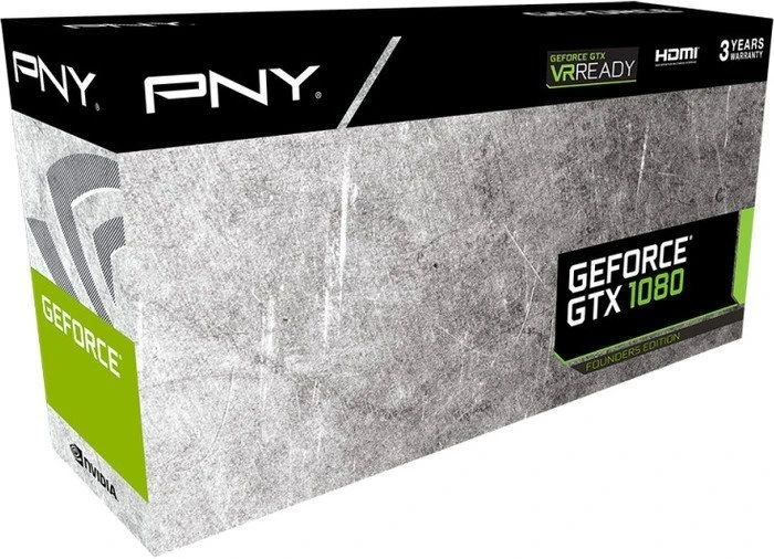 PNY GeForce GTX 1080 Founders Edition, 8GB GDDR5X, DVI, HDMI, 3x DP