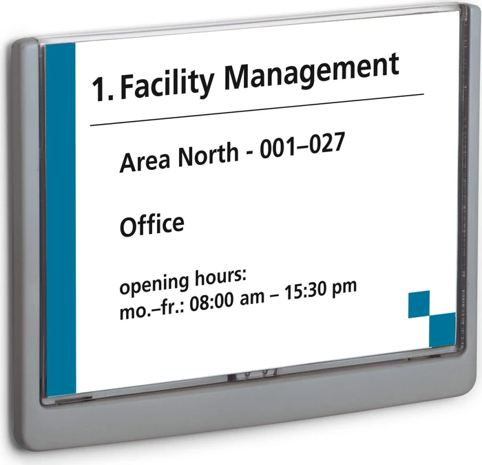 Durable Click Sign Türschild, A5, grau