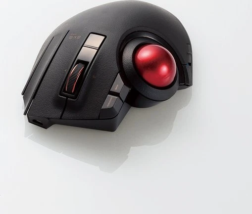 Elecom EX-G Pro M-XPT1MRXBK Trackball schwarz/rote Kugel, Rechtshänder, USB-A/Bluetooth