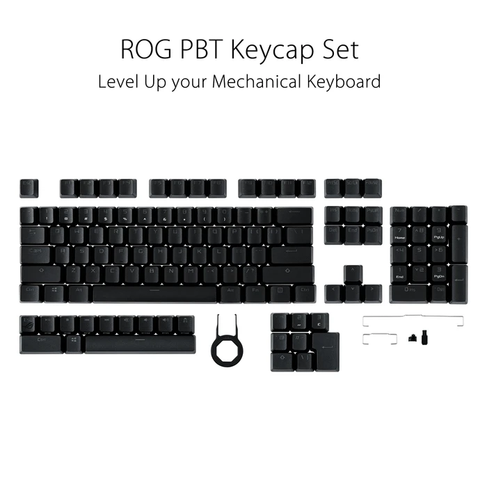 ASUS ROG Keycap Set, Kunststoff (PBT), schwarz, 125 Tasten (105+20)