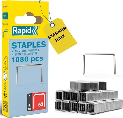 Rapid Typ 53 Feindraht Tacker-Klammern, 6mm, 1080 Stück