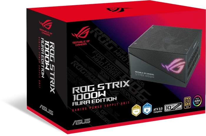 ASUS ROG STRIX 1000G Gold Aura Edition, ROG-STRIX-1000G-AURA-GAMING, 1000W, ATX 3.0