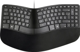 Matias Sculpted Ergonomic Wired Keyboard for PC, schwarz, USB, DE