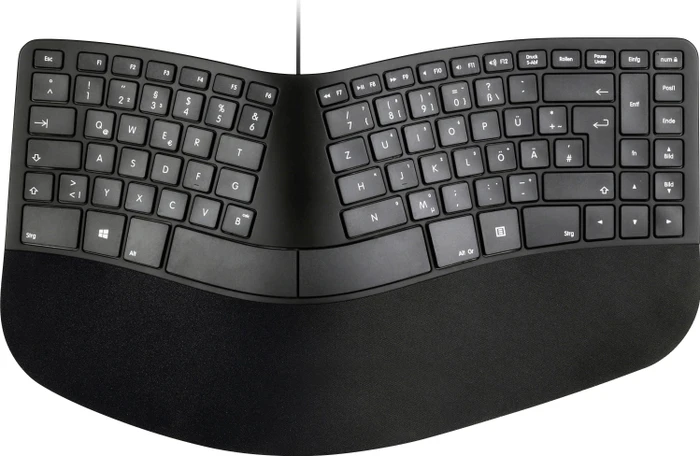Matias Sculpted Ergonomic Wired Keyboard for PC, schwarz, USB, DE