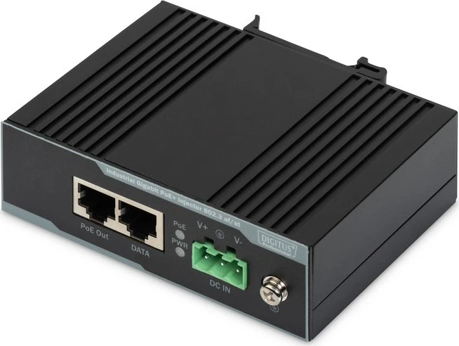 Digitus Industrial Railmount Gigabit PoE-Injektor, 2x RJ-45, 30W PoE+