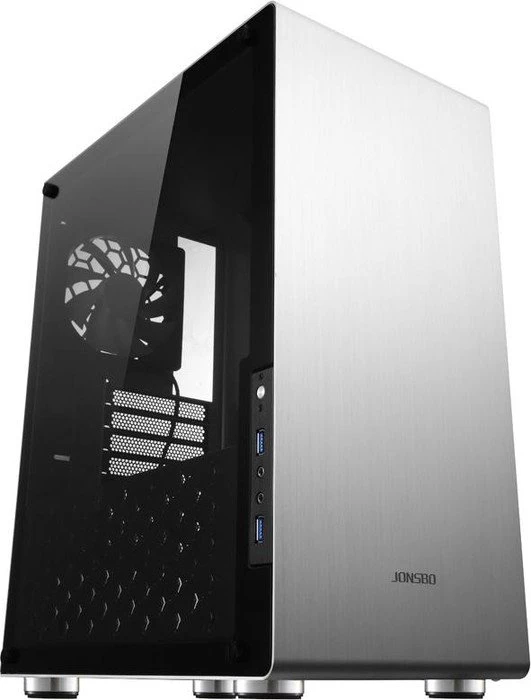 Jonsbo U4, silber, Glasfenster
