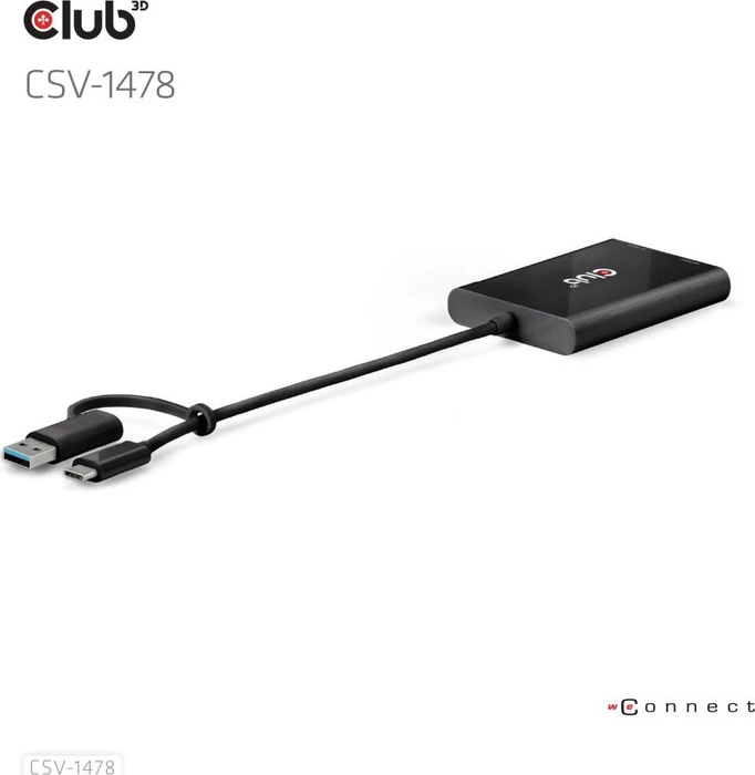Club 3D USB-C 2x Displayport Videosplitter, USB-C 3.0 [Stecker]