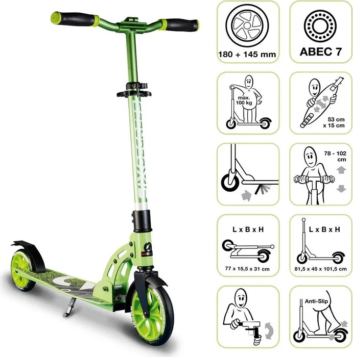 Six Degrees Aluminium Scooter 180/145mm grün
