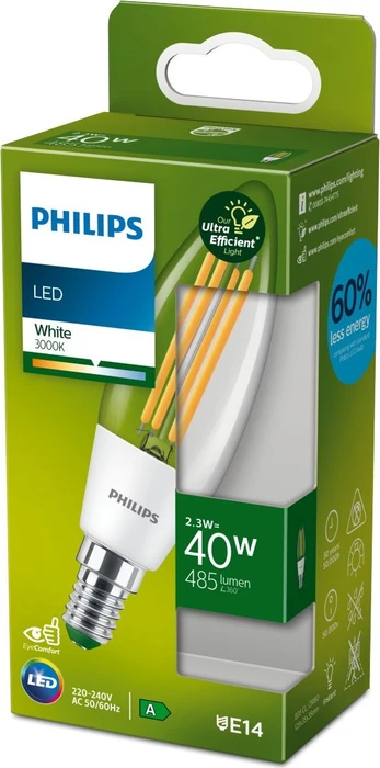 Philips Classic LED Kerze UE EELA E14 2.3-40W/830