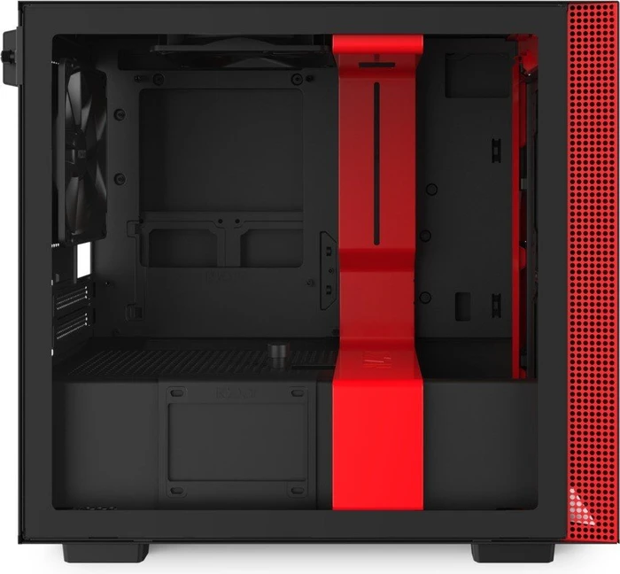 NZXT H210, schwarz/rot, Glasfenster, Mini-ITX