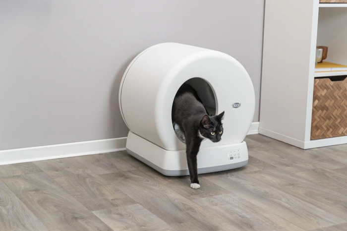 Trixie Selbstreinigende Katzentoilette, grau/weiß
