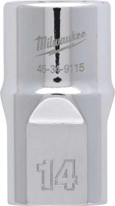 Milwaukee Four Flat Außensechskant Steckschlüssel 1/2", 14x38mm, 1 Stück