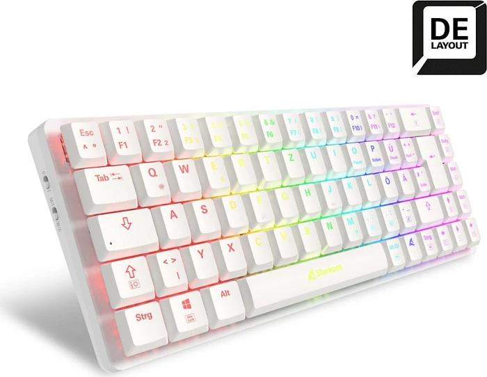 Sharkoon PureWriter W65, weiß, Kailh Choc V2 LOW PROFILE RED, USB, DE