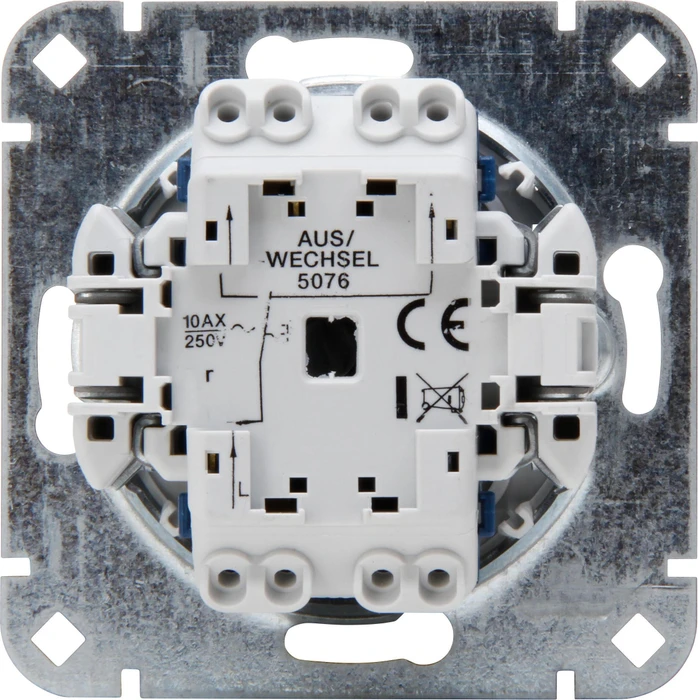 Kopp Unterputz Universalschalter-Sockel (Aus/Wechselschalter), ohne Abdeckung, 10AX, 250V
