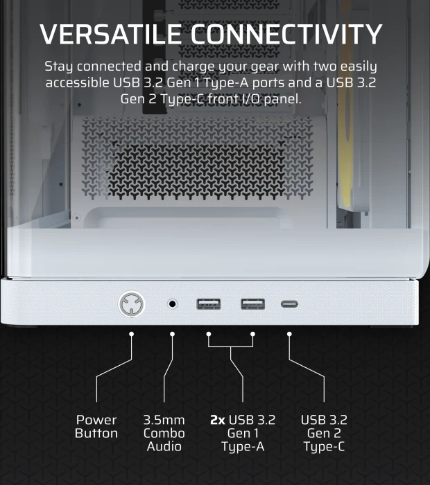 Corsair FRAME 4500X LX-R RGB, weiß, Glasfenster