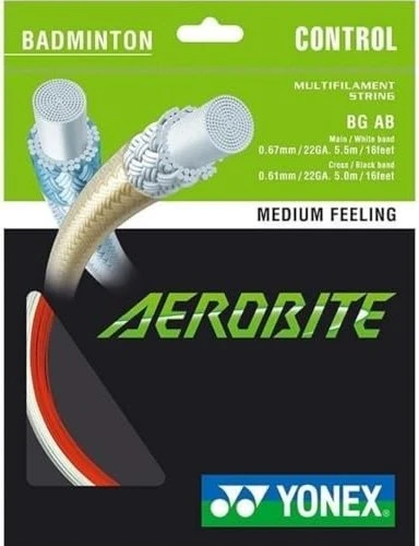 Yonex Aerobite Badmintonsaite weiß/rot 10.5m
