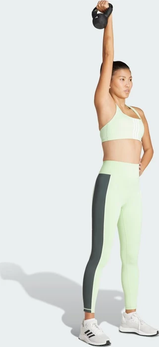 adidas Powerimpact Training Medium-Support 3-Streifen Sport-BH semi green spark (Damen)
