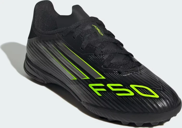 adidas F50 League TF core black/iron metallic/lucid lemon (Junior)