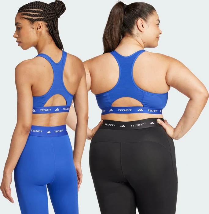 adidas TECHFIT Medium-Support Sport-BH semi lucid blue (Damen)