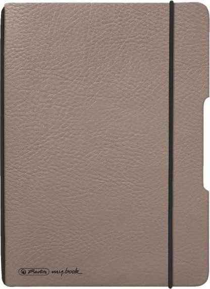 Herlitz my.book flex Notizheft, A6, kariert, Lederoptik-Wechselcover, taupe, 40 Blatt