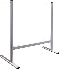 Franken Hygieneschutz Thekenaufsatz aus Acrylglas mit Seitenteilen, transparent/silber, 80x65cm