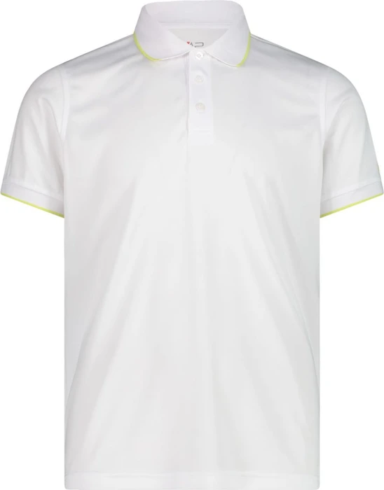 CMP Einfarbiges Pique Poloshirt kurzarm bianco/acido (Herren)