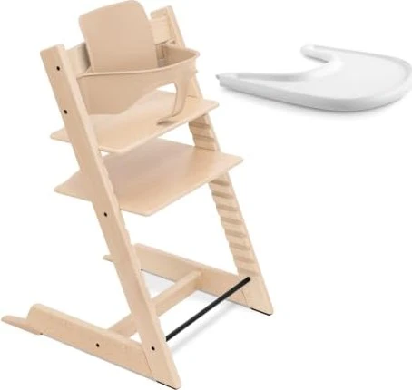 Stokke Tripp Trapp inkl. Tray Set Buche natur weiß