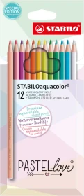 STABILO aquacolor PASTELlove Buntstift sortiert, Etui, 12er-Set