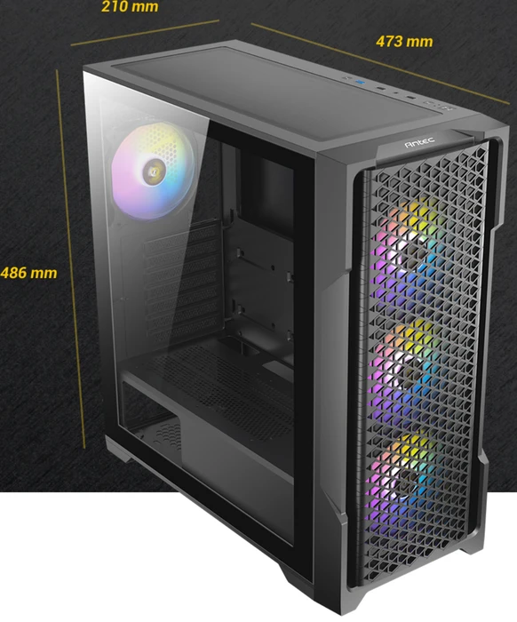 Antec AX90, schwarz, Glasfenster