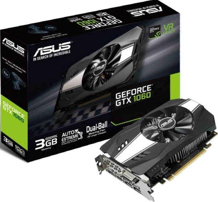 ASUS Phoenix GeForce GTX 1060, PH-GTX1060-3G, 3GB GDDR5, DVI, 2x HDMI, 2x DP