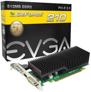 EVGA GeForce 210 Passiv, 512MB DDR2, VGA, DVI, HDMI