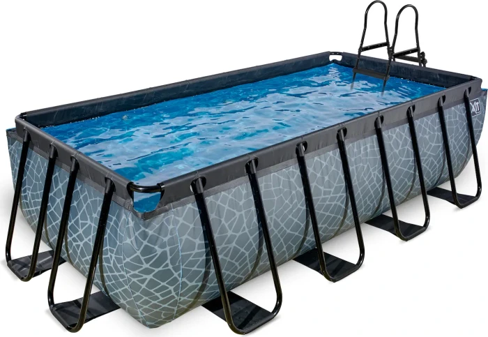 Exit Toys Stone Frame Pool mit Filterpumpe rechteckig 400x200x100cm