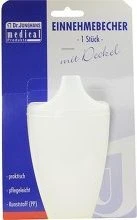 Dr. Junghans Medical Einnehmebecher mit Griff und Deckel 12mm milchig, 250ml