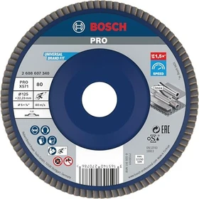 Bosch Professional X571 Best for Metal Fächerschleifscheibe gerade K80, 125x22.23mm, 1 Stück