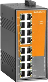 Weidmüller EL-Series Industrial Railmount Switch, 16x RJ-45 (IE-SW-EL16-16TX / 2682150000)
