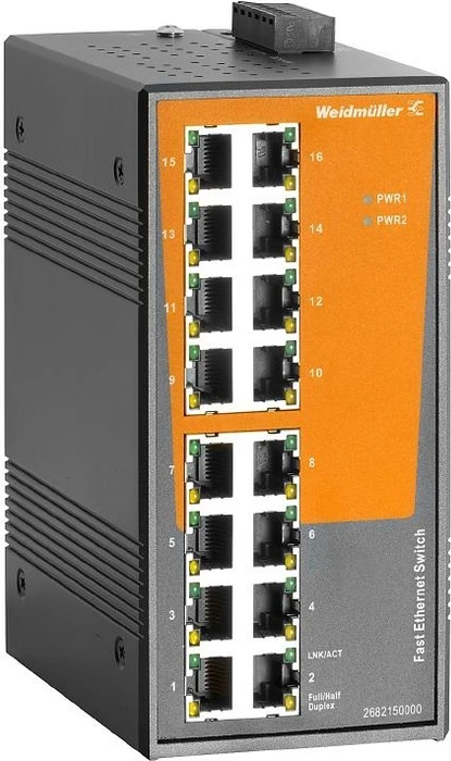 Weidmüller EL-Series Industrial Railmount Switch, 16x RJ-45