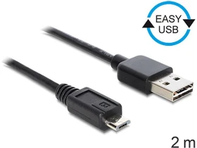 DeLOCK EASY-USB 2.0 Kabel, USB-A [Stecker] auf Micro-B [Stecker], 2m (83367)