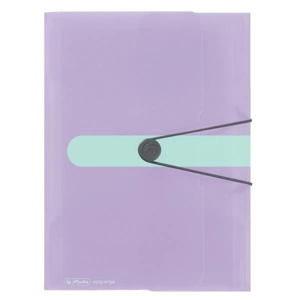 Herlitz Dreiflügelmappe mit Gummizug, A4, flieder/transparent