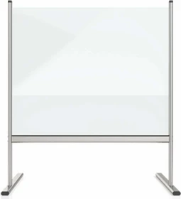 Magnetoplan Hygieneschutz Thekenaufsatz Hygienewand mit Aluminiumgestell, transparent/silber, 76x65cm