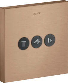 Hansgrohe Axor ShowerSelect eckig Kontrollfeld mit 3 Ventilen brushed red gold