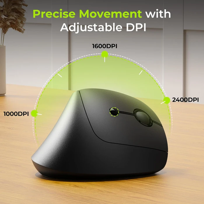 Seenda MOU200 Wireless Ergonomic Vertical Mouse, schwarz, USB/Bluetooth