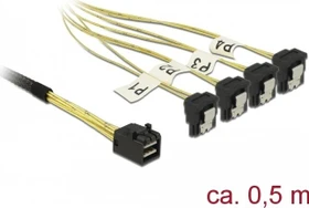 DeLOCK mini SAS HD [SFF-8643] auf 4x SATA gewinkelt, 0.5m (85684)