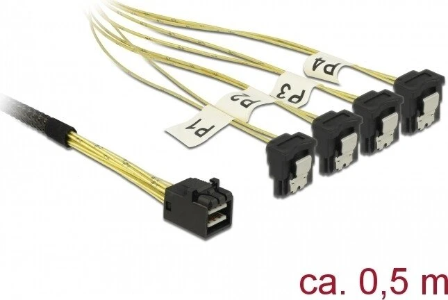DeLOCK mini SAS HD [SFF-8643] auf 4x SATA gewinkelt, 0.5m